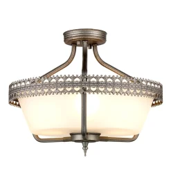 Deckenlampe Glas Metall handbemalt Ø44cm Wohnzimmer