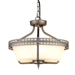 Deckenlampe Glas Metall handbemalt Ø44cm Wohnzimmer