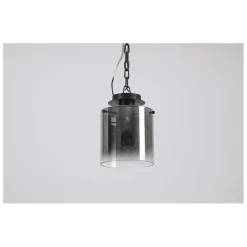 Deckenlampe Glas Metall in Schwarz Rauchgrau B:22 cm