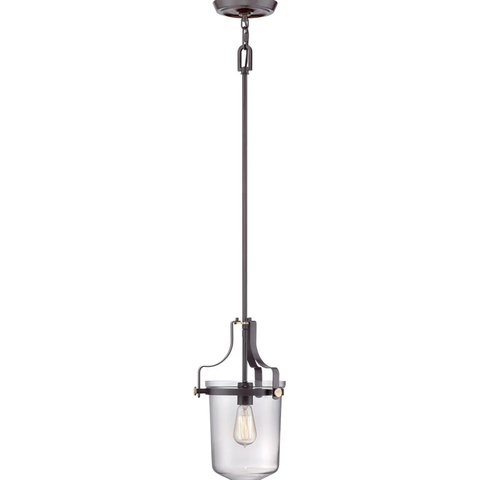 Deckenlampe Glas Metall in Klar Bronze E27 Industrial