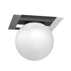 Deckenlampe Glas Metall Schwarz Weiß Chrom E27 Kugel