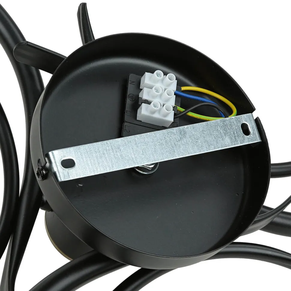 Deckenlampe Glas Metall Schwarz Weiß Messing 3-flammig