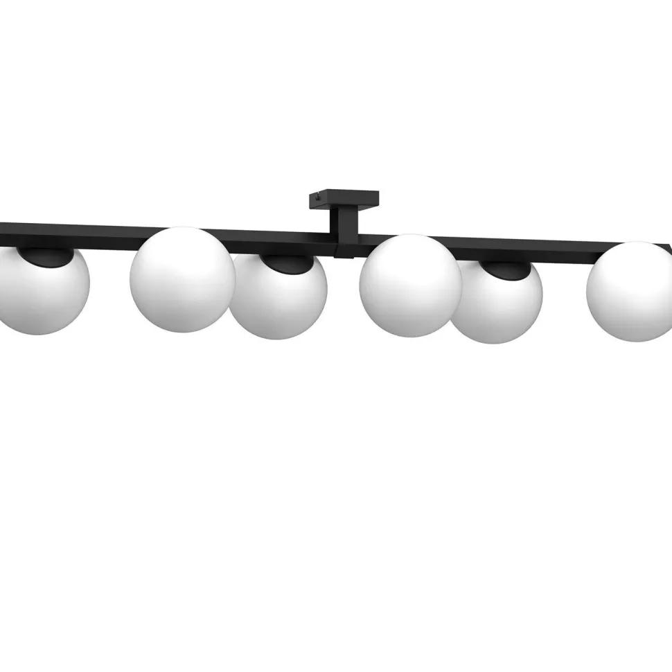 Deckenlampe Glas satiniert Metall Schwarz L:106 cm E27