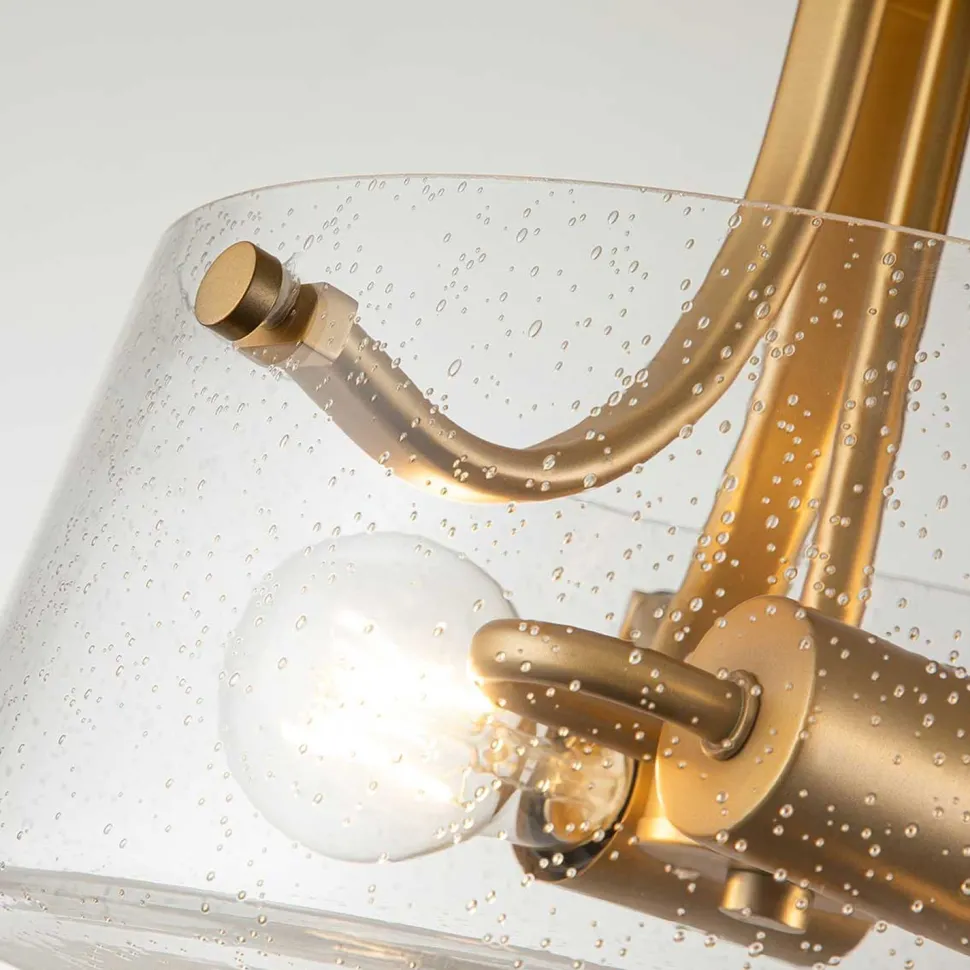 Deckenlampe Glas Schirm Ø 31,3 cm in Messing gebürstet