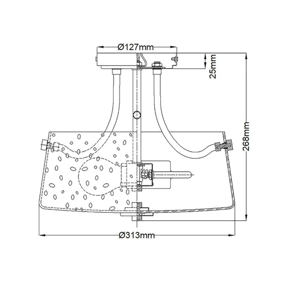 Deckenlampe Glas Schirm Ø 31,3 cm in Messing gebürstet