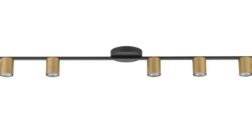 Deckenlampe Gold Schwarz 5-flammig 110 cm stylisch