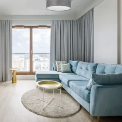 Deckenlampe Grau rund flach Ø 60 cm Stoffschirm Modern