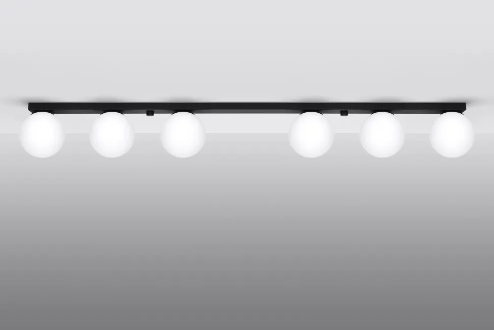 Deckenlampe groß 120 cm lang Glas Kugeln 6-flammig G9