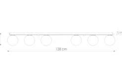 Deckenlampe groß 120 cm lang Glas Kugeln 6-flammig G9