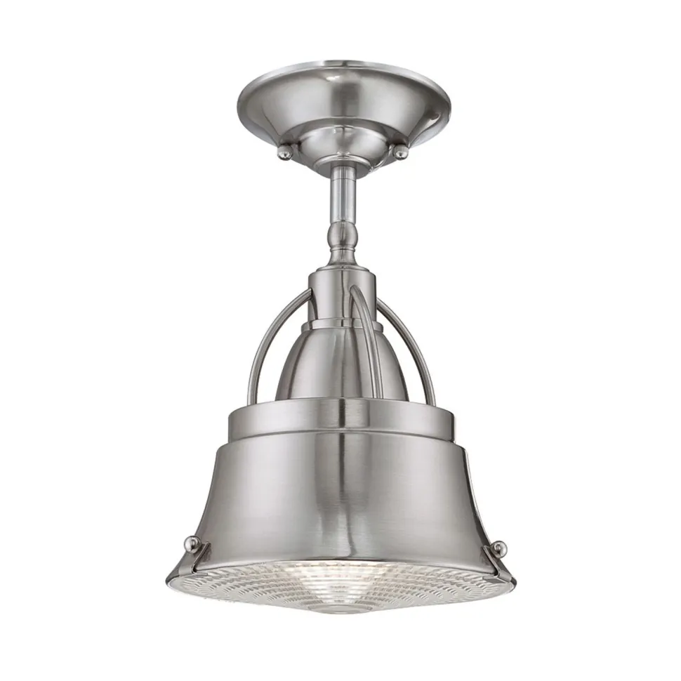 Deckenlampe Industrial Metall Glas in Nickel DEBIELA