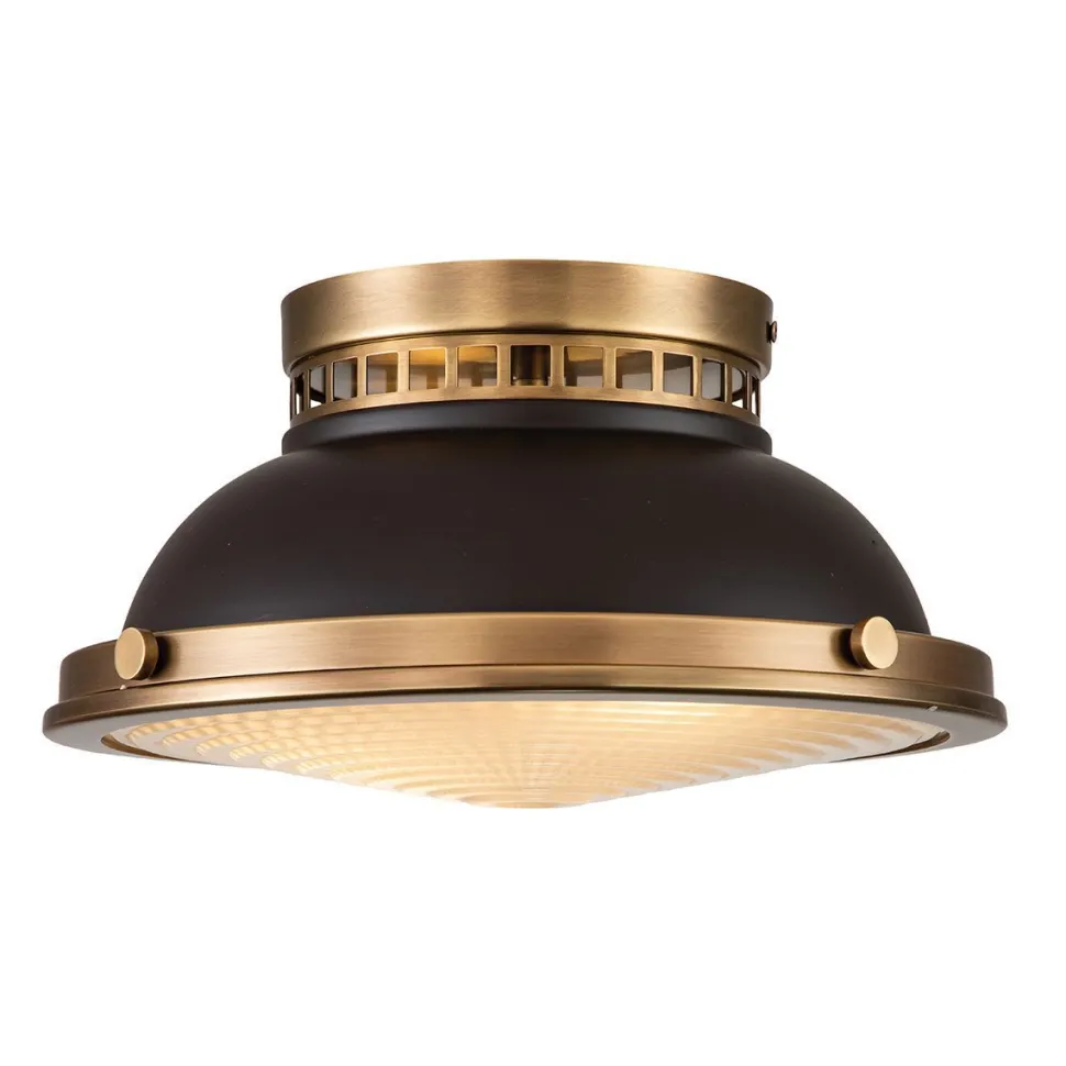 Deckenlampe innen rund Ø 32 cm für 2x E27 in Bronze antik