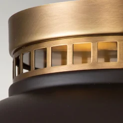 Deckenlampe innen rund Ø 32 cm für 2x E27 in Bronze antik