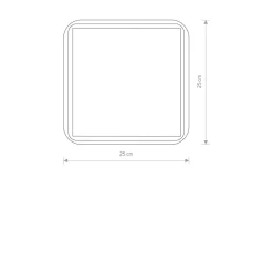 Deckenlampe IP44 Chrom Weiß B: 25 cm quadratisch 2x E27