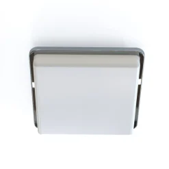 Deckenlampe IP44 Chrom Weiß quadratisch E27 Badezimmer