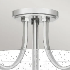 Deckenlampe Jugendstil rund Ø 31,3 cm Nickel Metall Regenglas