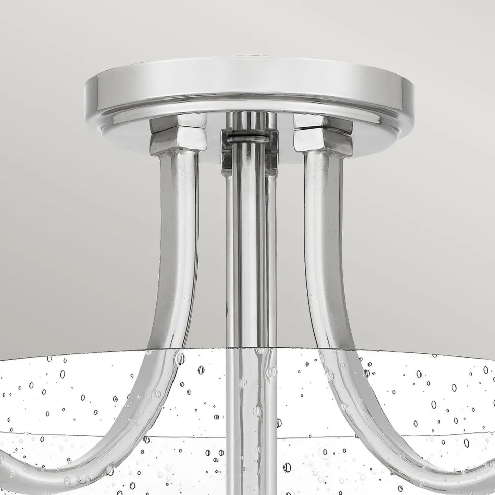 Deckenlampe Jugendstil rund Ø 31,3 cm Nickel Metall Regenglas