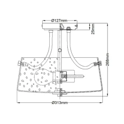 Deckenlampe Jugendstil rund Ø 31,3 cm Nickel Metall Regenglas