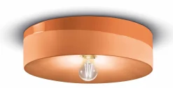 Deckenlampe Keramik E27 D: 40 cm Orange rund Retro