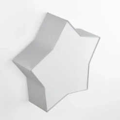 Deckenlampe Kinderzimmer Stern L: 45 cm Stoff Weiß Grau 2x E27