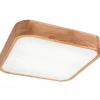 Deckenlampe klein eckig B: 45 cm Holz Metall für 4x E27