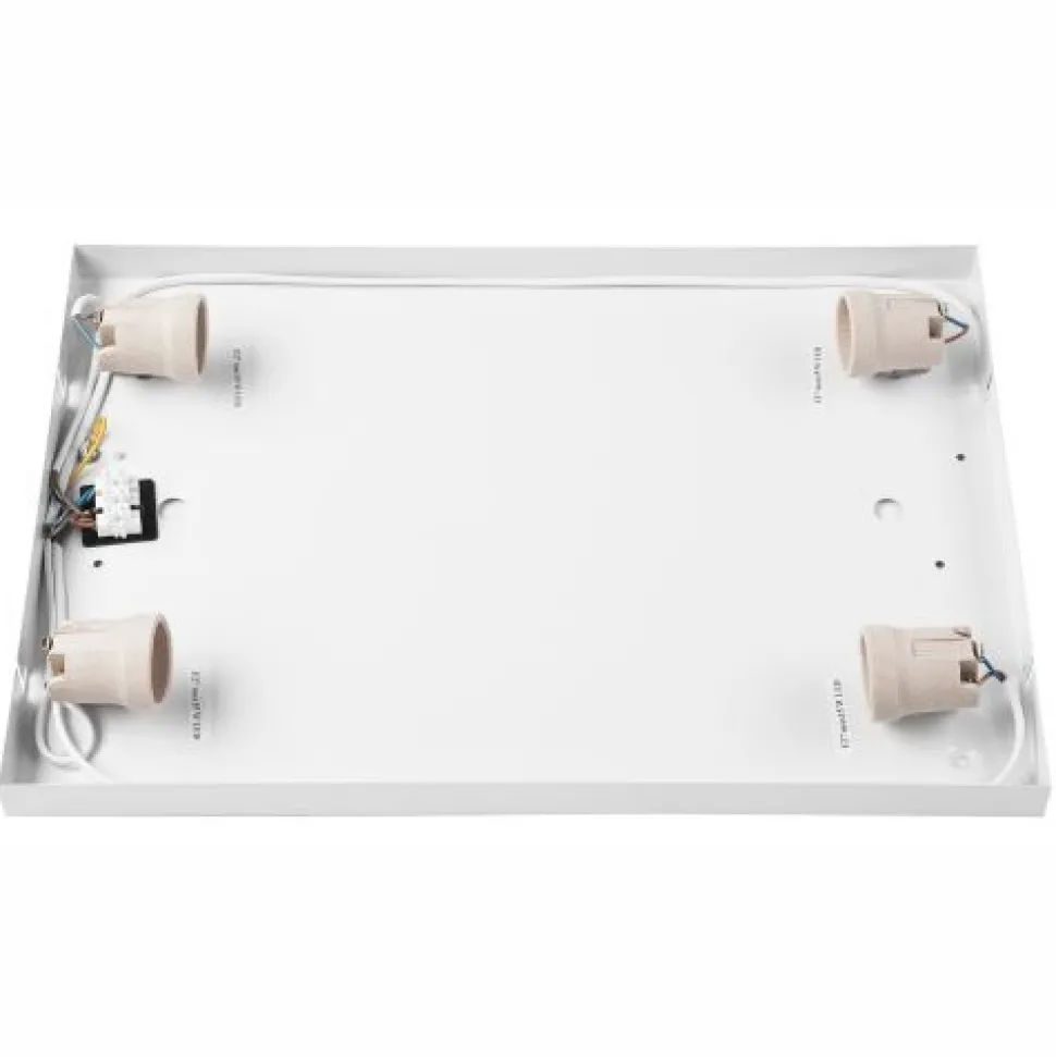 Deckenlampe klein eckig B: 45 cm Holz Metall für 4x E27