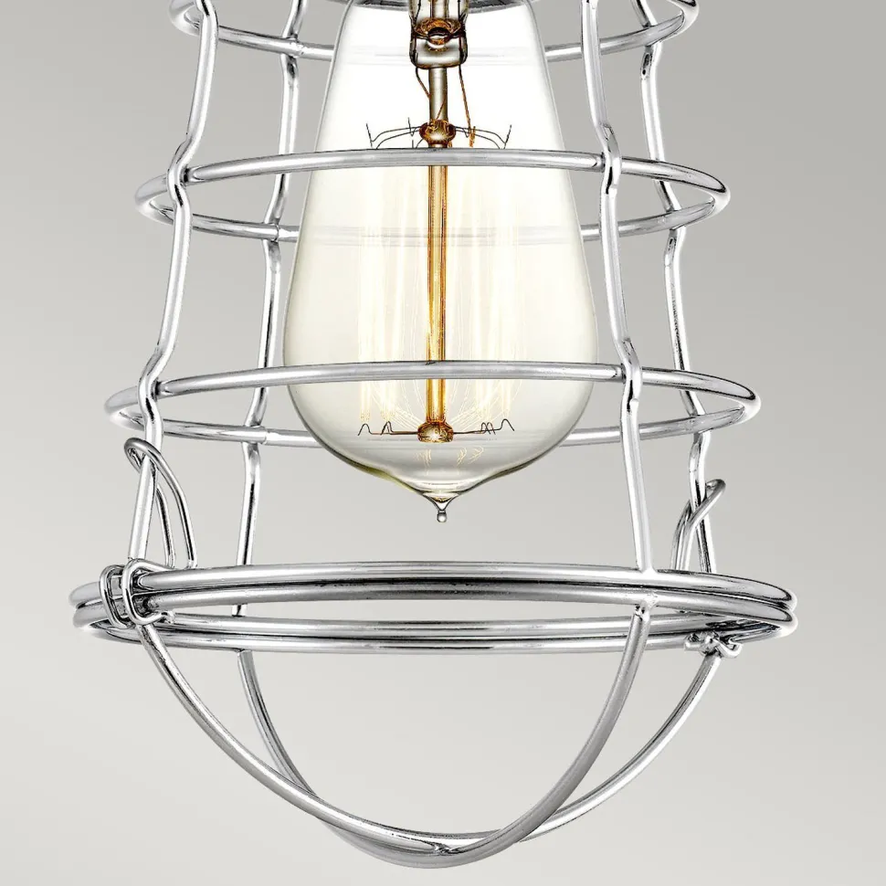 Deckenlampe klein Metall Ø 14,5 cm in Chrom poliert Vintage