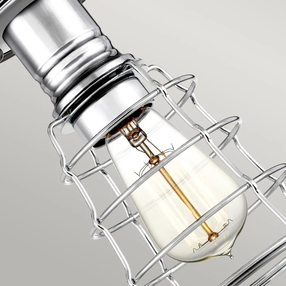 Deckenlampe klein Metall Ø 14,5 cm in Chrom poliert Vintage