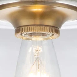 Deckenlampe klein Metall Glas Ø 22,9 cm in Messing brüniert