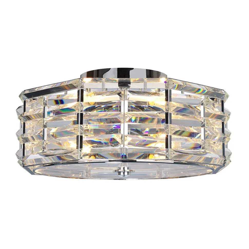 Deckenlampe Kristall Metall rund Ø48cm E27 BERSIVA