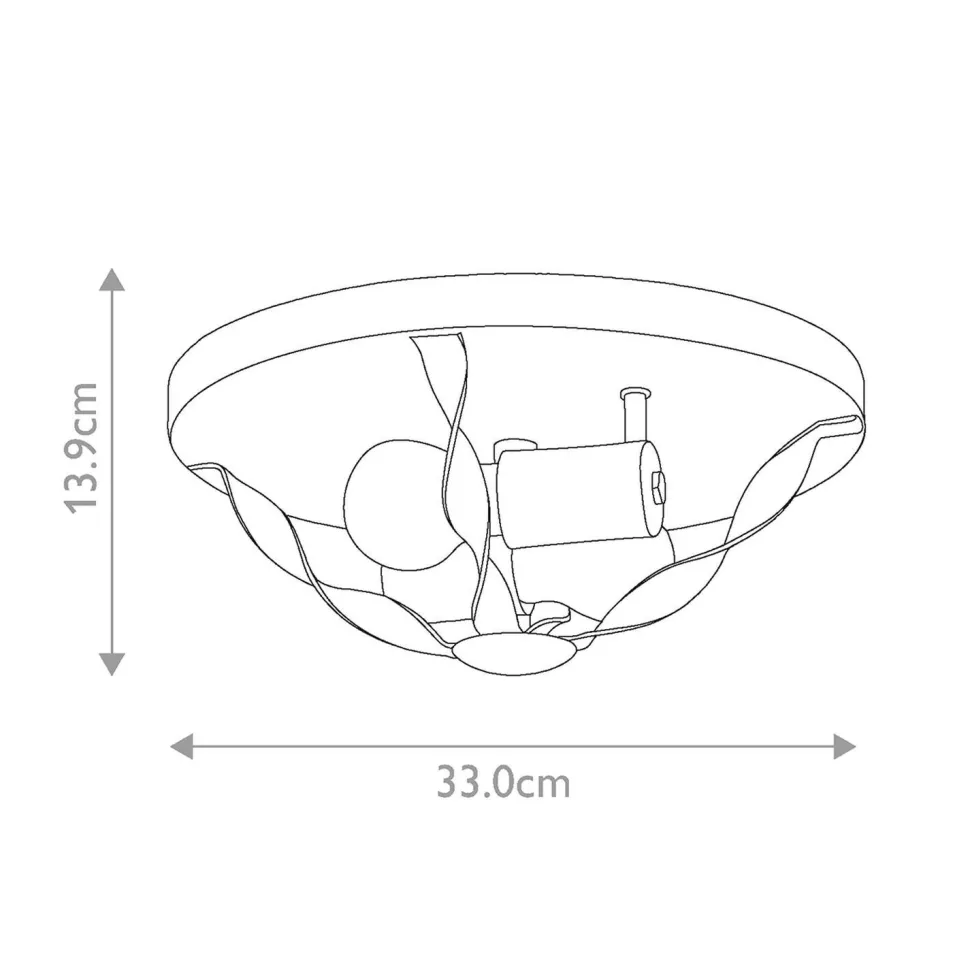 Deckenlampe Landhausstil D: 33 cm rund Shabby Weiß Antik