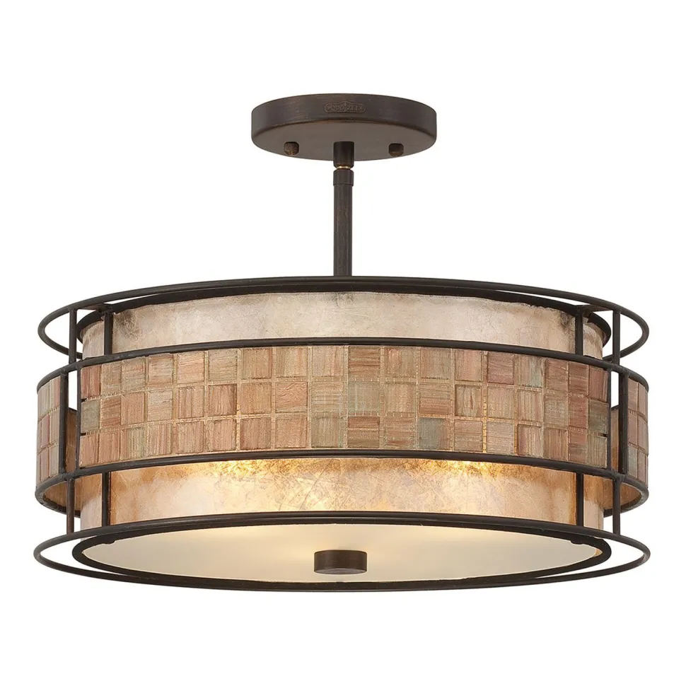 Deckenlampe LARA Kupfer Creme 3-flmg Leuchte Ø46cm