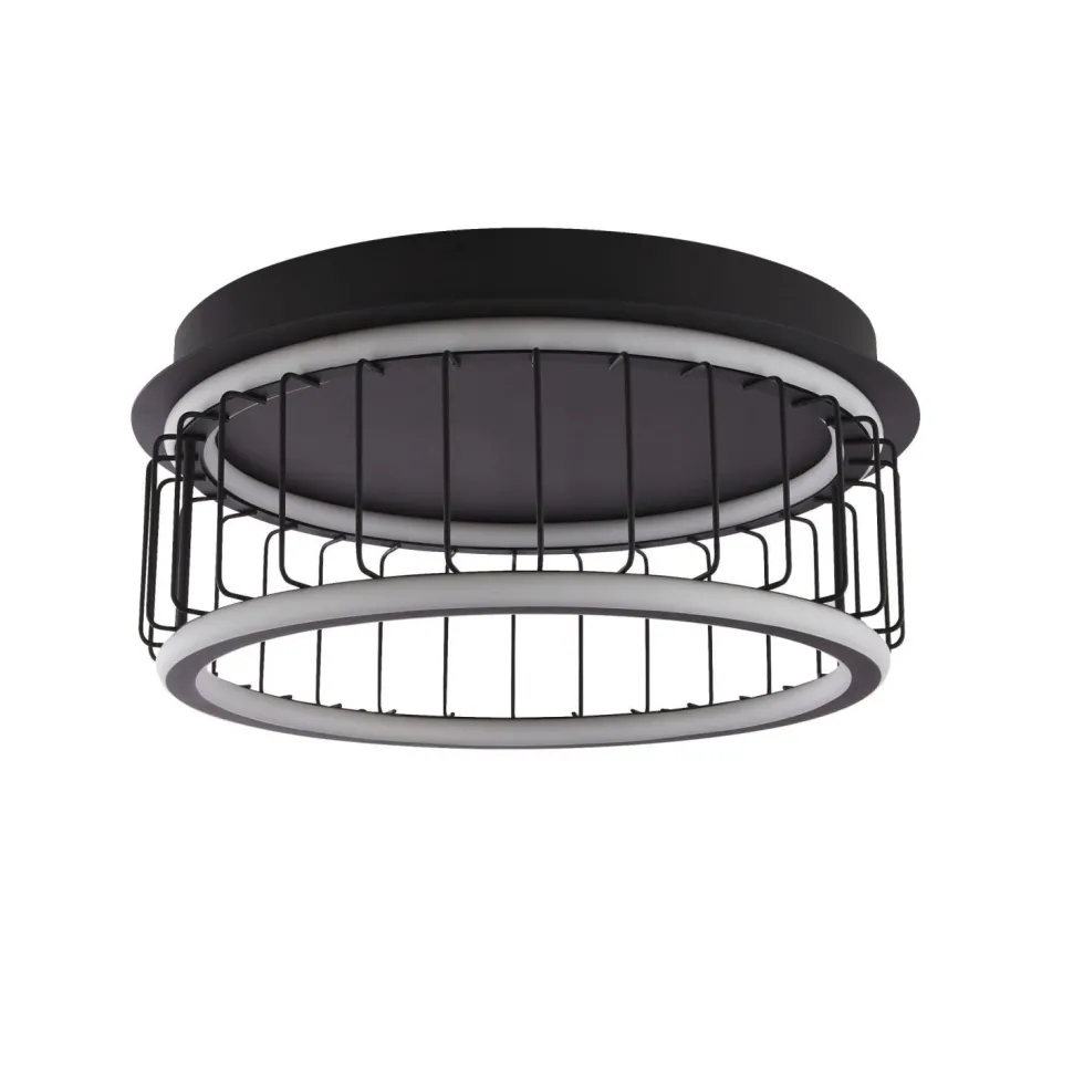 Deckenlampe LED rund Schwarz Weiß 3000 K 1074 lm D: 40 cm