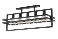 Deckenlampe Mehrflammig Schwarz Metall E27 stylisch