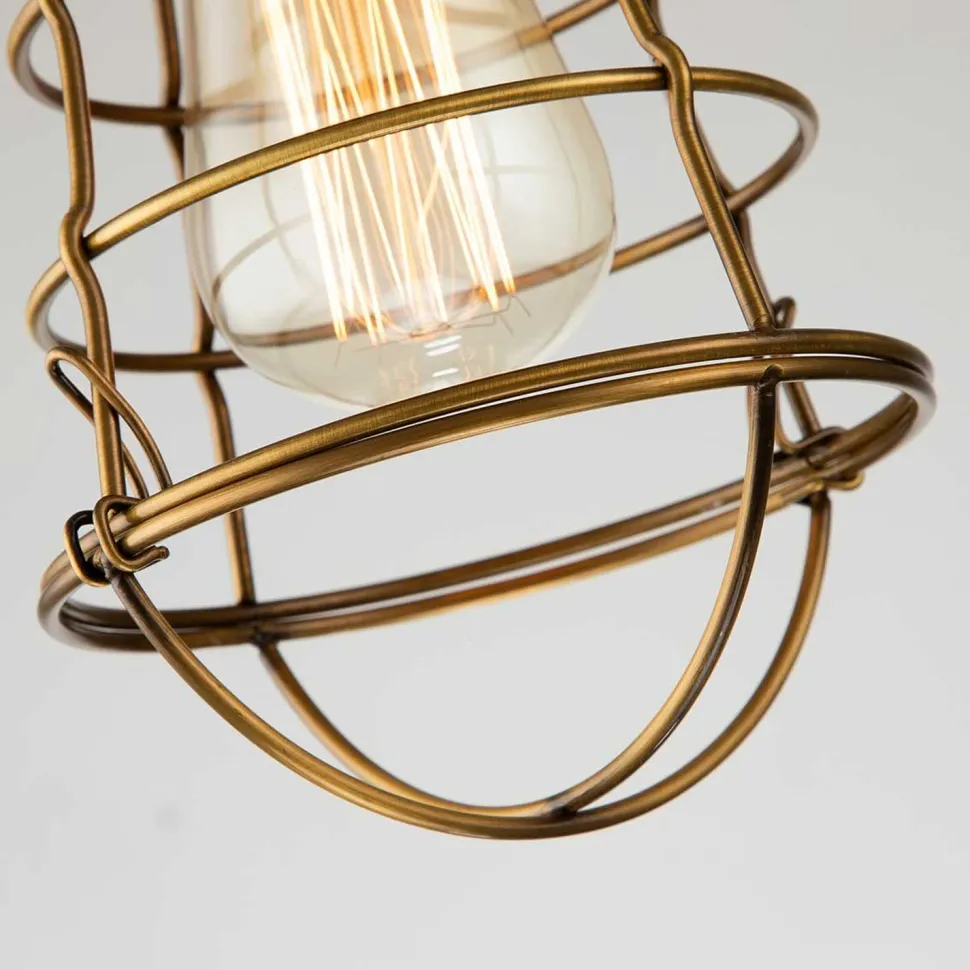 Deckenlampe Messing Antik D: 14,5 cm klein aus Metall E27