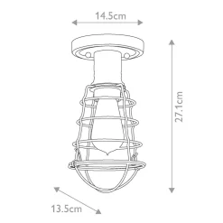 Deckenlampe Messing Antik D: 14,5 cm klein aus Metall E27