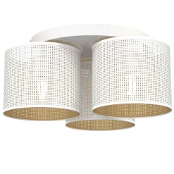 Deckenlampe Metall Ø45 cm rund E27 Loft in Weiß Gold