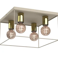 Deckenlampe Metall Beige Gold L:34 cm E27 Industrial