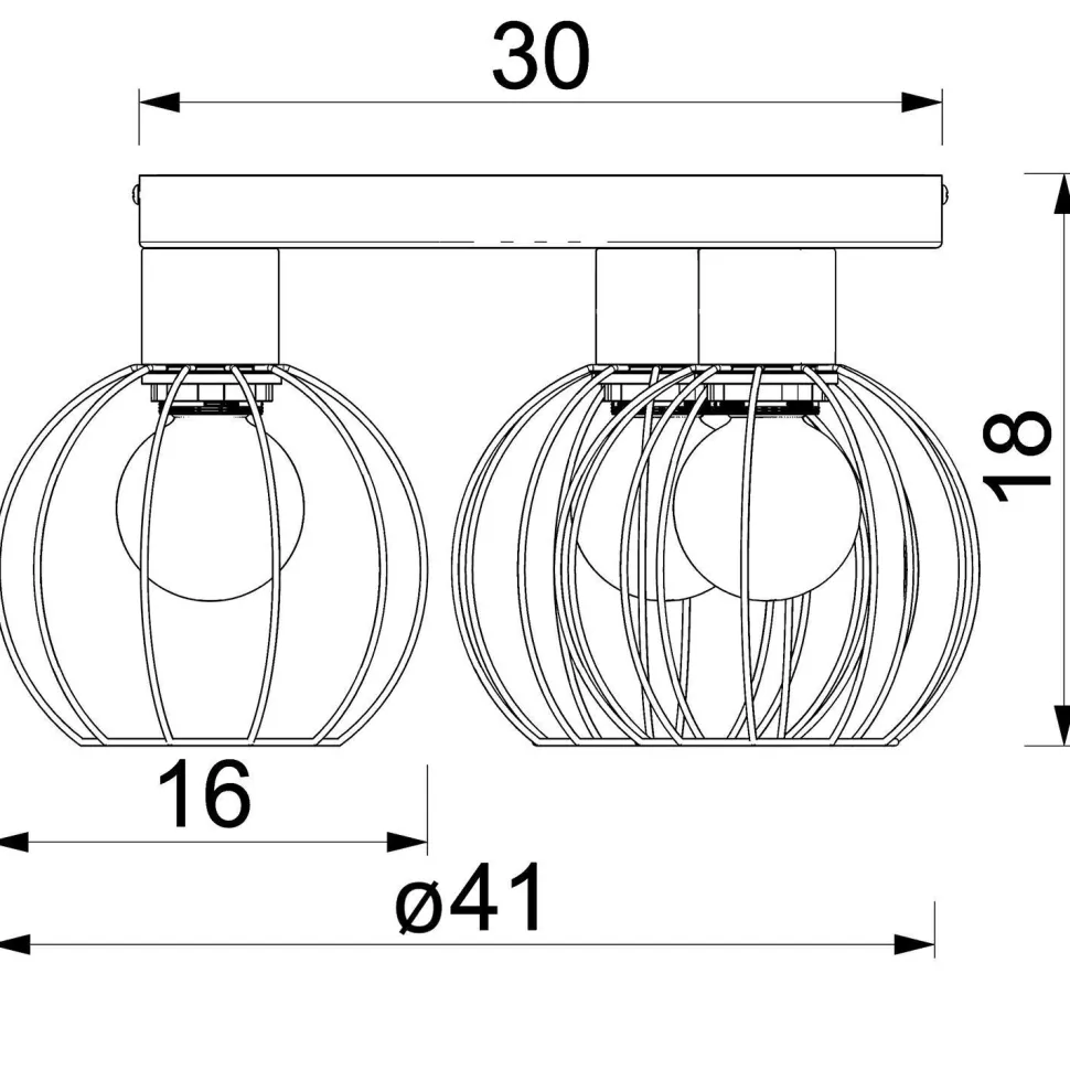 Deckenlampe Metall Draht Schwarz Ø41 cm rund E27 3-flmg