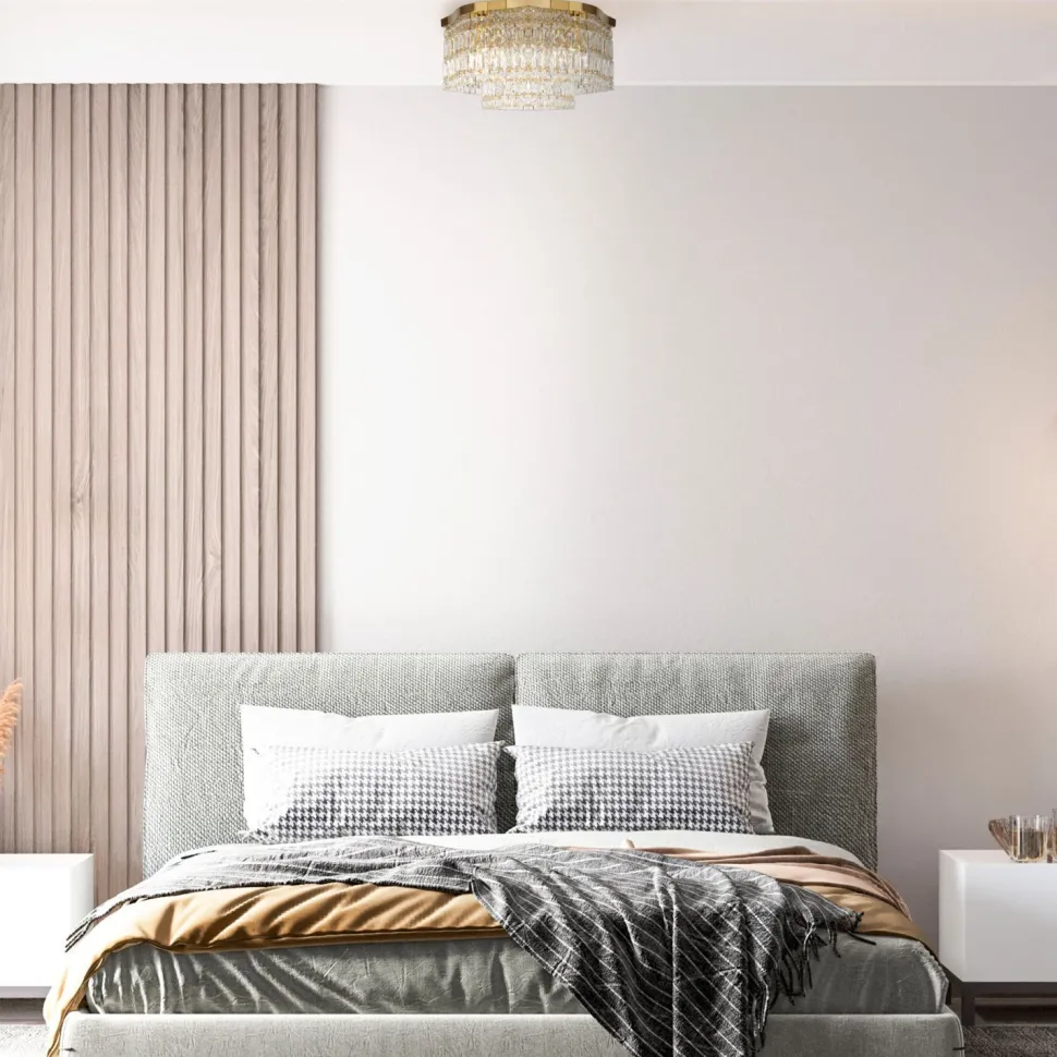 Deckenlampe Metall E14 45 cm breit in Gold rund INGA