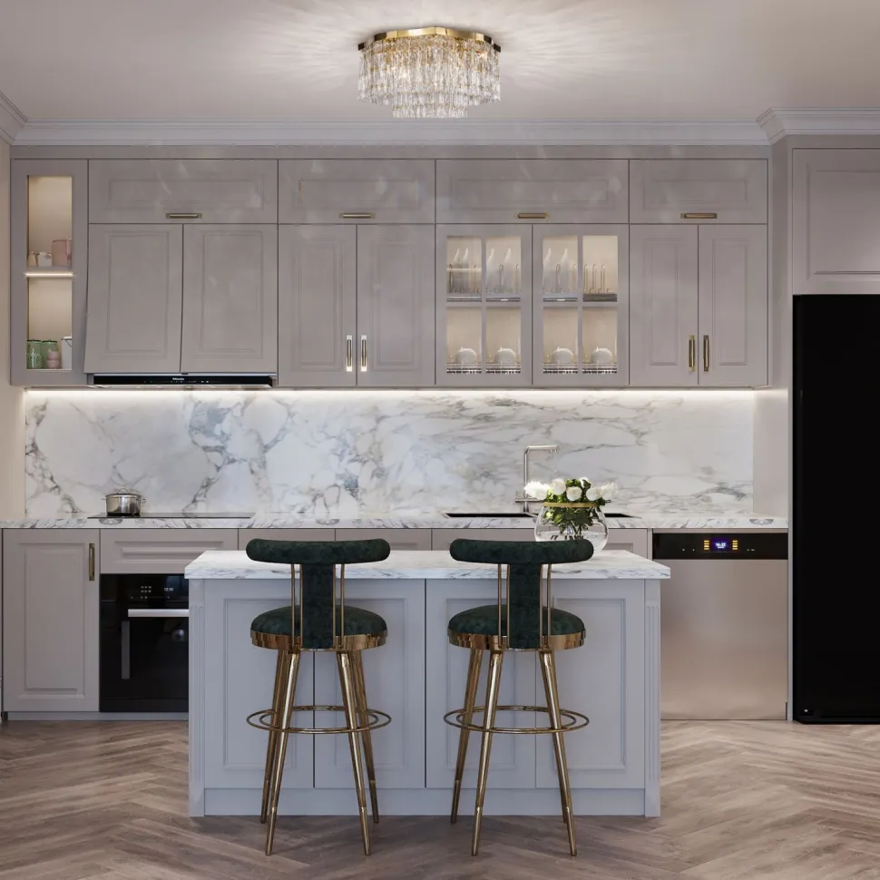 Deckenlampe Metall E14 45 cm breit in Gold rund INGA