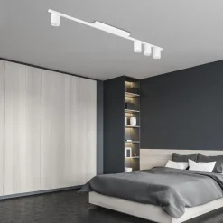 Deckenlampe Metall 3-flammig Weiß 100 cm lang Metall