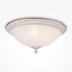 Deckenlampe Metall Glas E27 rund D: 35 cm 3-flammig