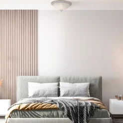 Deckenlampe Metall Glas E27 rund D: 35 cm 3-flammig