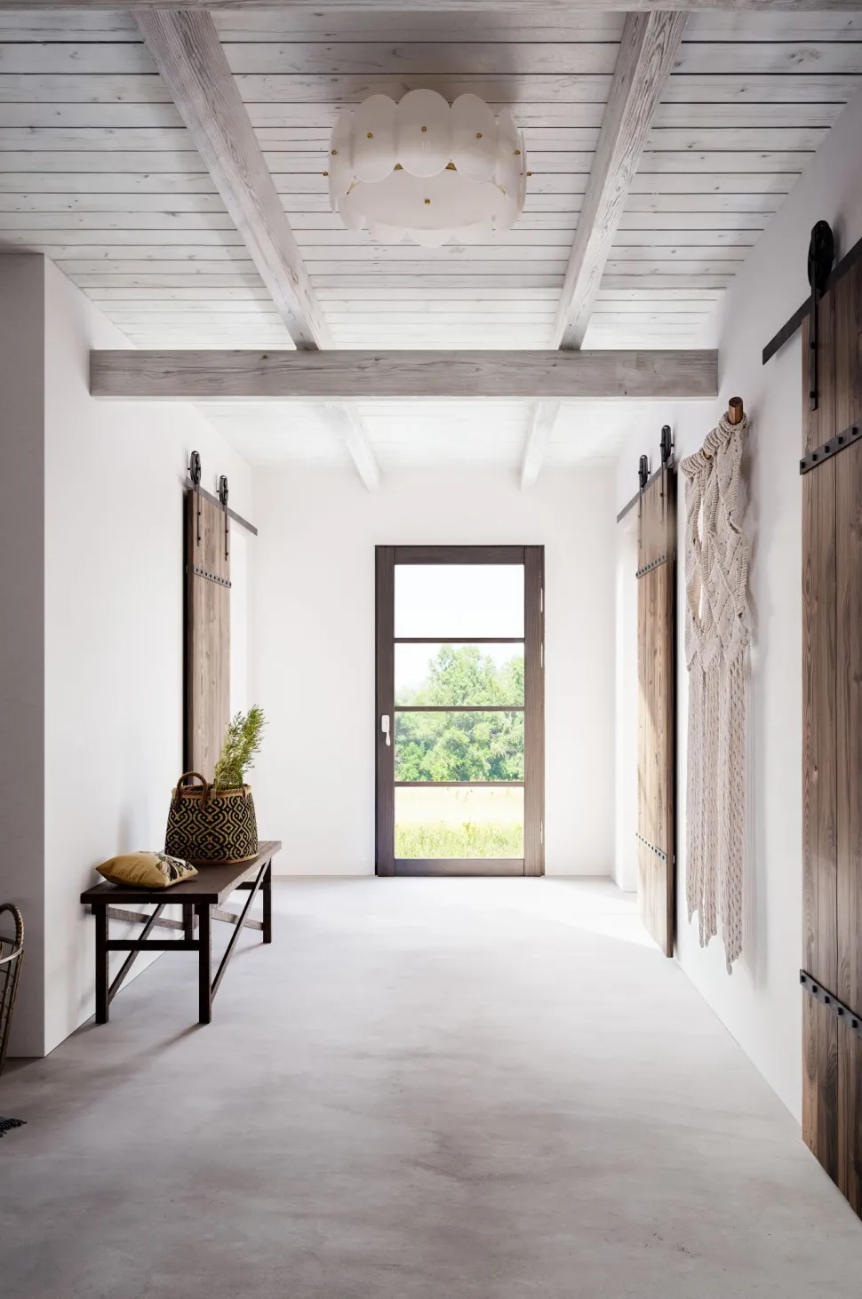 Deckenlampe Metall Glas E27 D: 53 cm in Messing Weiß rund