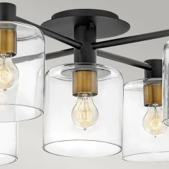 Deckenlampe Metall Glas E27 80,8 cm breit Vintage KAIRO