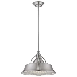 Deckenlampe Metall Glas in Nickel Industrie Design E27