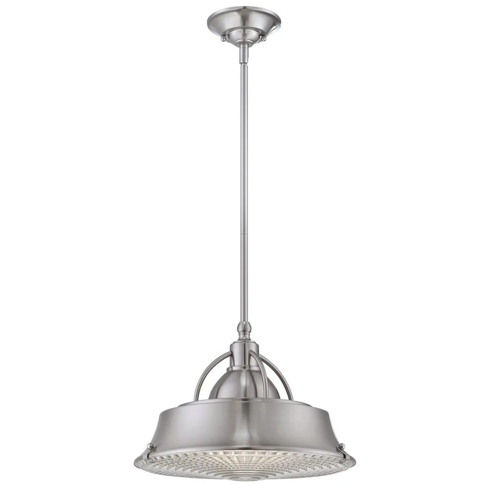 Deckenlampe Metall Glas in Nickel Industrie Design E27