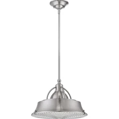Deckenlampe Metall Glas in Nickel Industrie Design E27