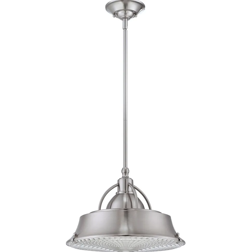 Deckenlampe Metall Glas in Nickel Industrie Design E27