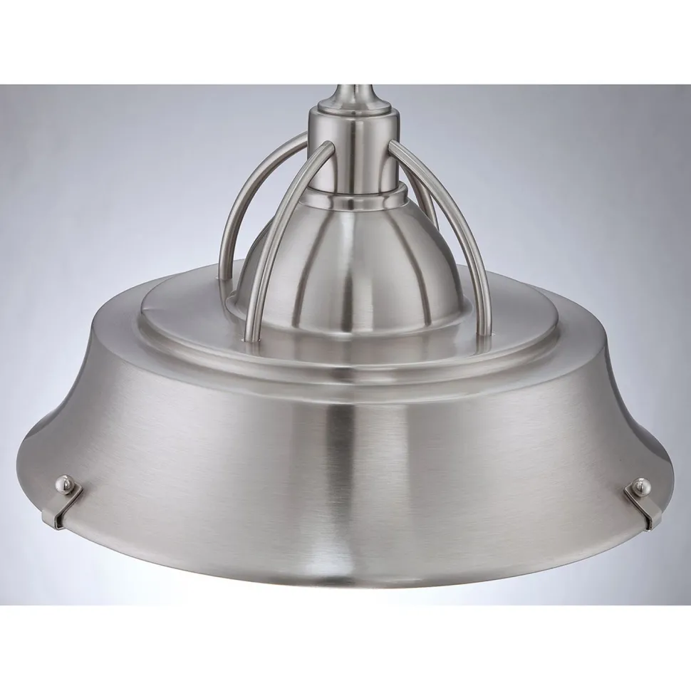 Deckenlampe Metall Glas in Nickel Industrie Design E27